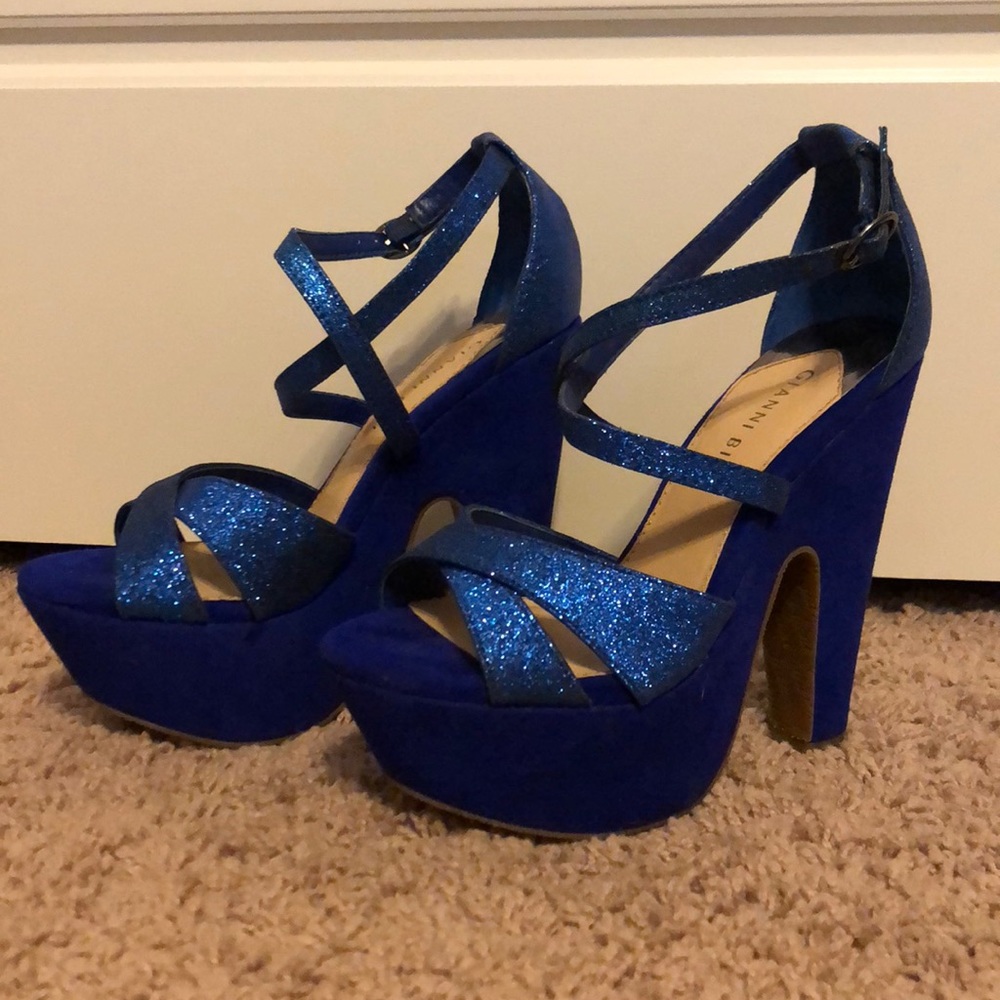 Gianni Bini Royal Blue Platform Heels